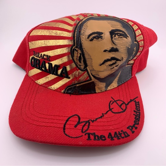 Barrack Obama The 44th President Ethos K & B Embroidered Red Hat - Picture 1 of 6